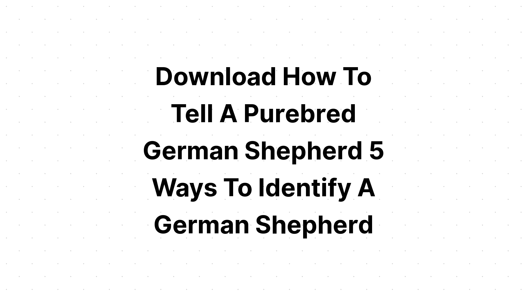 Download German Shepherd Dog Training Commands SVG File